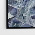Obraz w ramie 100x70 - Melodia mgieł i marzeń - abstrakcja w kolorze granatu, przypominająca górę lodową - rama czarna
