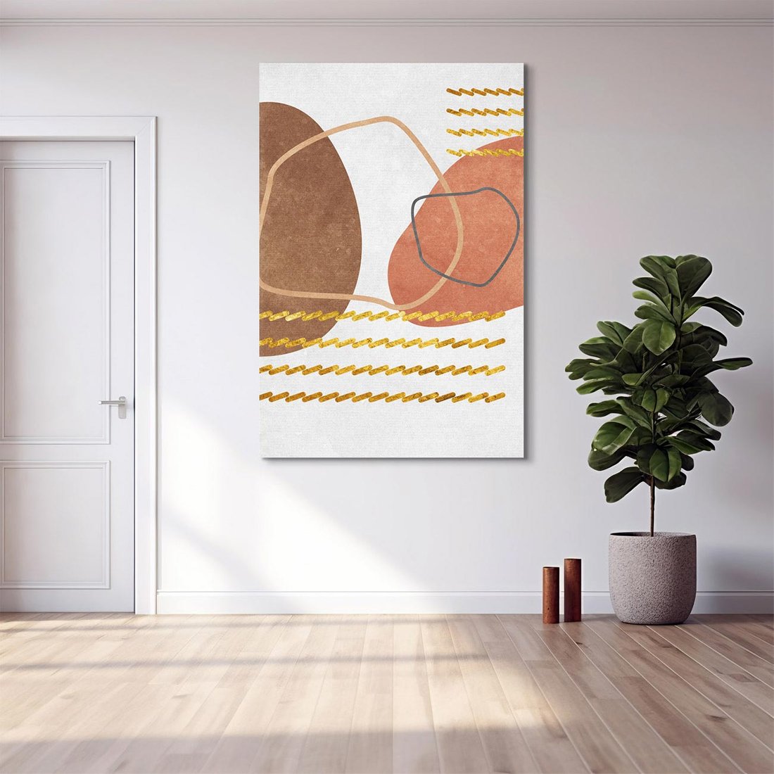 Obraz na płótnie 50x70 - Odbicie światła serca - abstrakcyjne rozlane plamy, boho styl