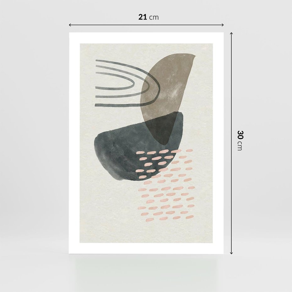 Plakat bez ramy 21x30 - Geometria w Beżowych Odcieniach - abstrakcja, geometria