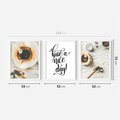 Zestaw obrazy w ramie 50x70 galeria - Miłego, dnia, kawa, napis, kuchnia, restauracja - rama biała