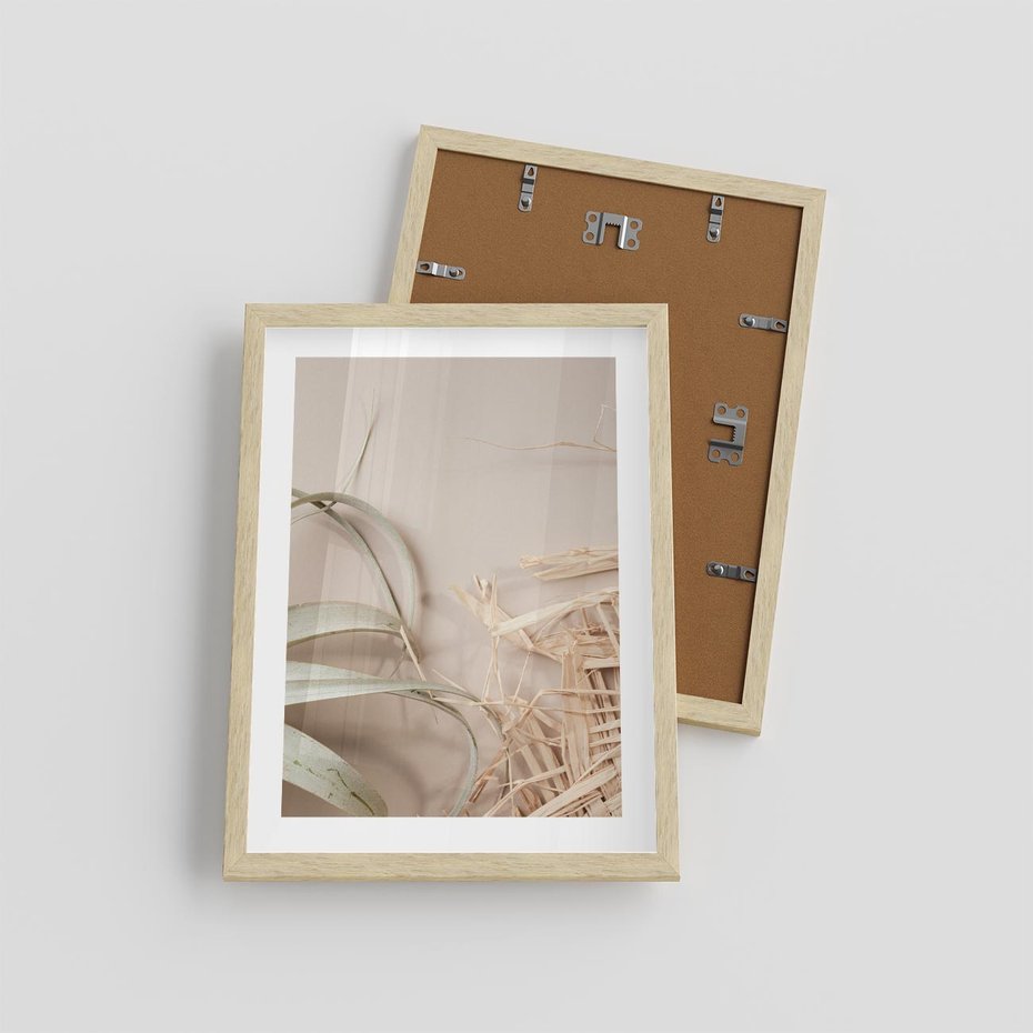 Plakat w ramie 30x40 - Boho urok suchych liści - suche, liście - rama drewno