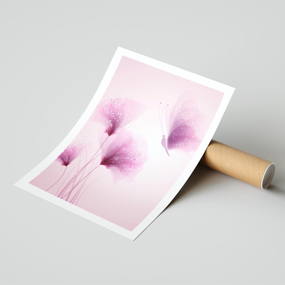 Plakat bez ramy 21x30 - Akwarelowe Kwiaty w Pastelach - kwiaty, akwarelowe