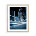 Plakat w ramie 40x50 - Nocne pejzaże miasta - miasto, nocą - rama drewno