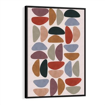 Obraz w ramie 50x70 - Kolorowe Echo Boho - abstrakcyjny obraz, geometryczna kompozycja - rama czarna