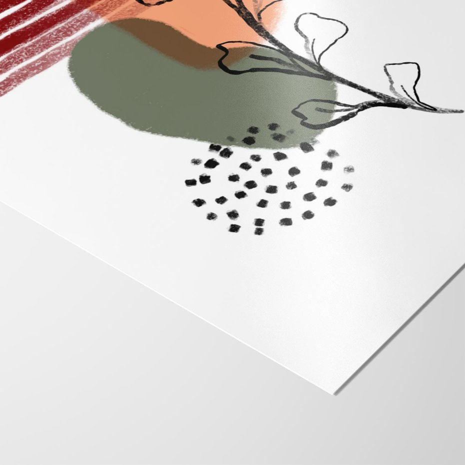 Plakat bez ramy 40x50 - Przenikające Widzenia - abstrakcyjna sztuka, liście