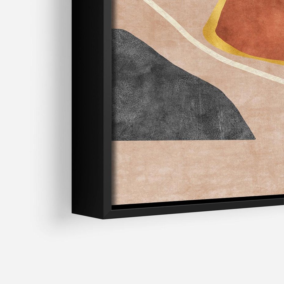 Obraz w ramie 50x50 - Miedziana Ekspresja - abstrakcyjne kształty, plamy - rama czarna