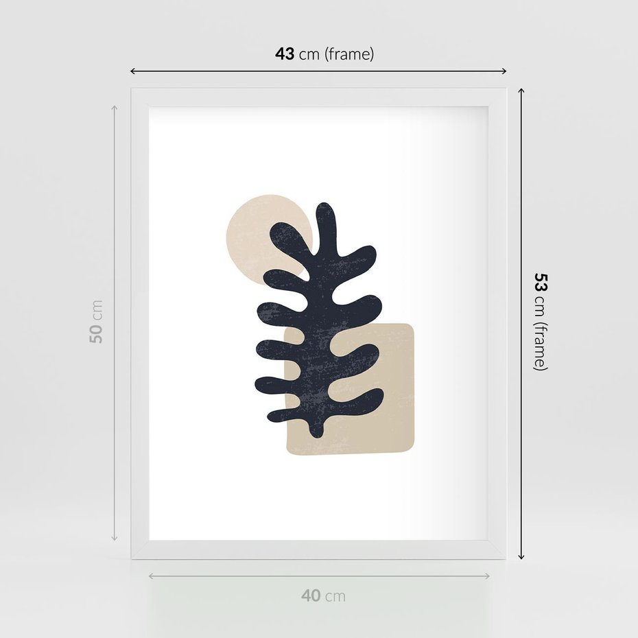 Plakat w ramie 40x50 - Opowieść Przenikających Energii - inspiracja mattise, abstrakcja - rama biała