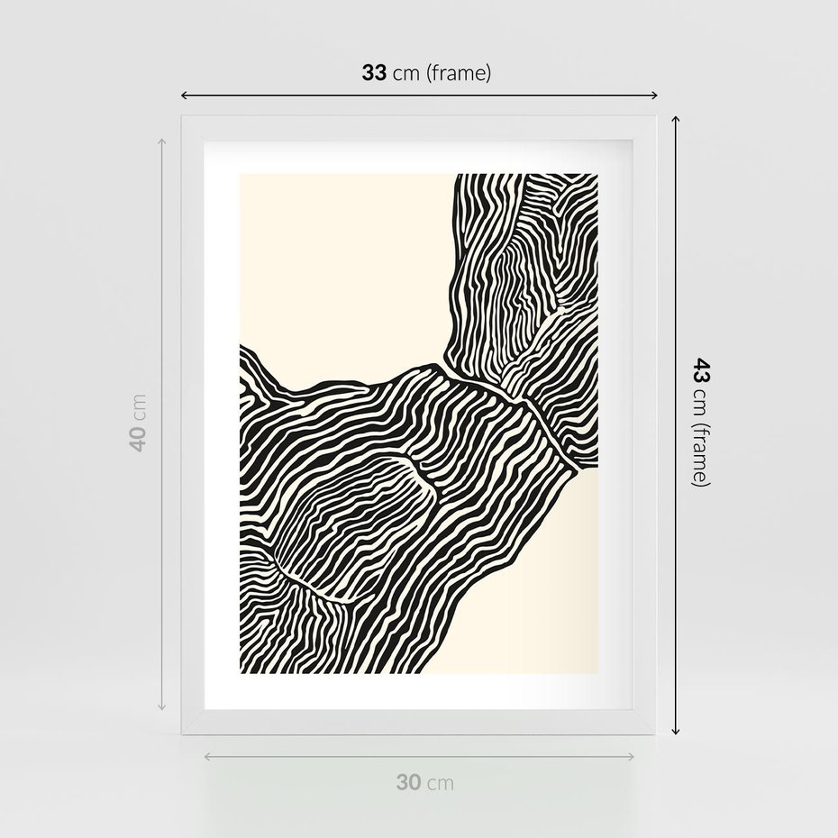 Plakat w ramie 30x40 - Podróżne Impresje - boho plakat, rycina - rama biała