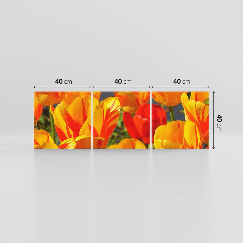 Obraz na płótnie 120x40 - Kwiatowa Harmonia - kwiaty, kwiat