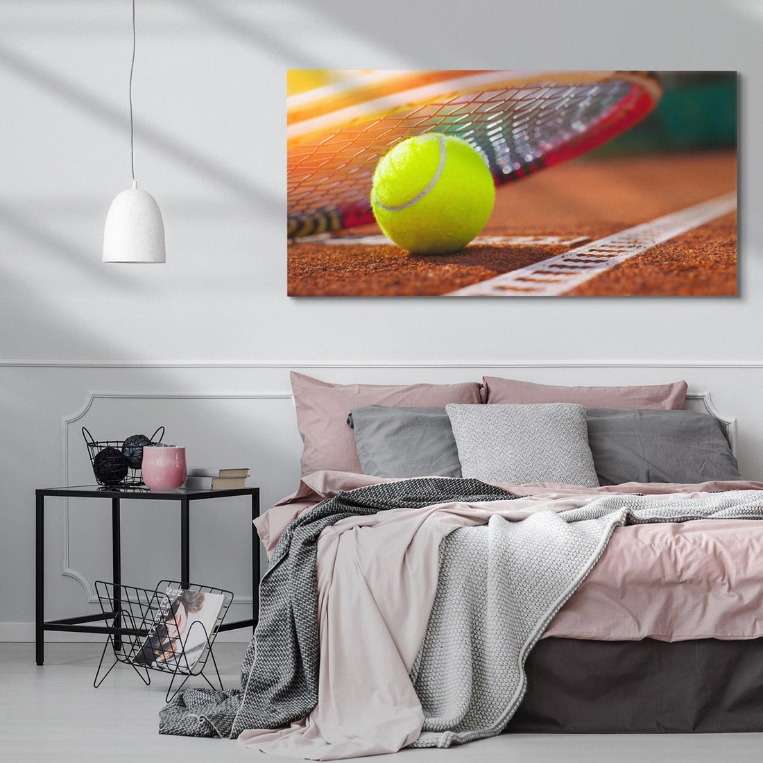 Obraz na płótnie 120x60 - Moc Tenisowej Pasji: Rakieta w Akcji - tenis, rakieta