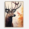Obraz w ramie 50x70 - Jesienny Monarcha Lasu - grafika komputerowa, na podstawie obrazu - rama drewno