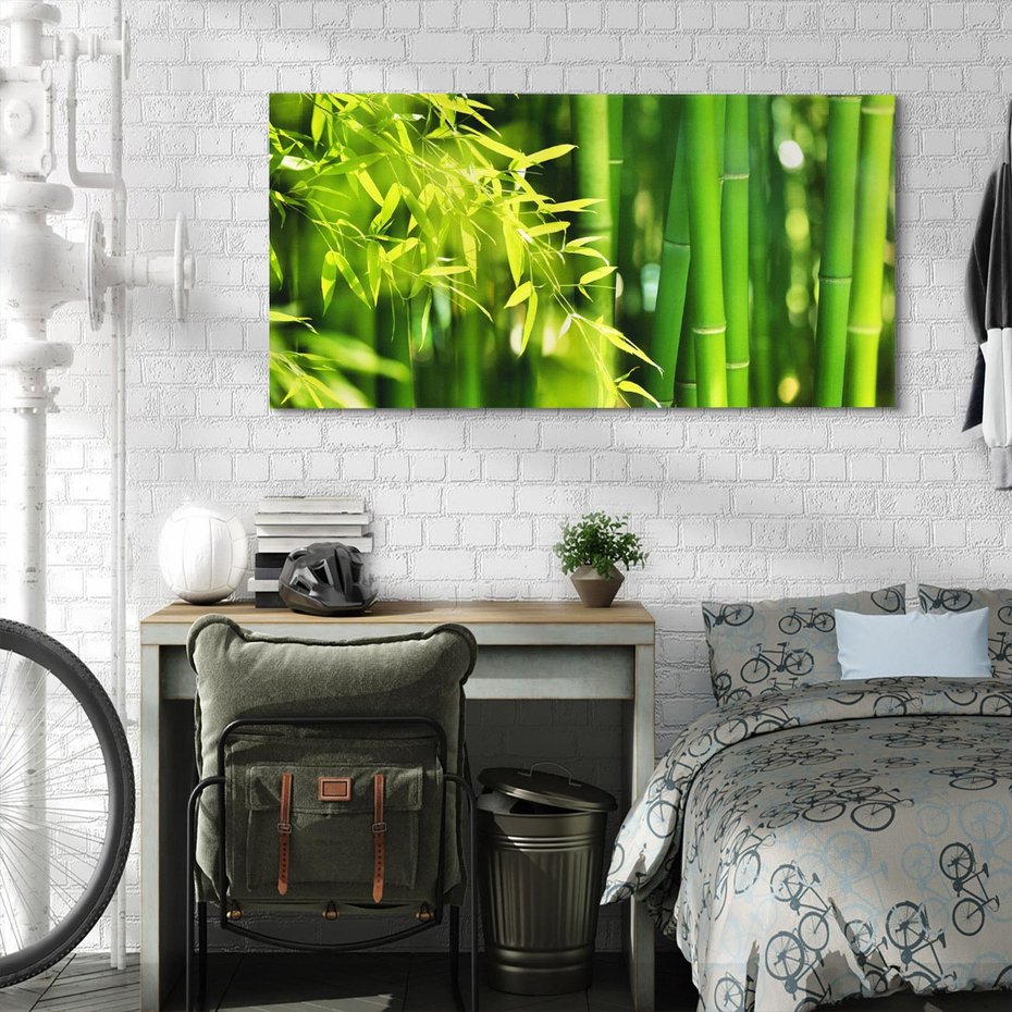 Obraz na płótnie 120x60 - Spokój bambusowego lasu SPA - bambus, drzewa