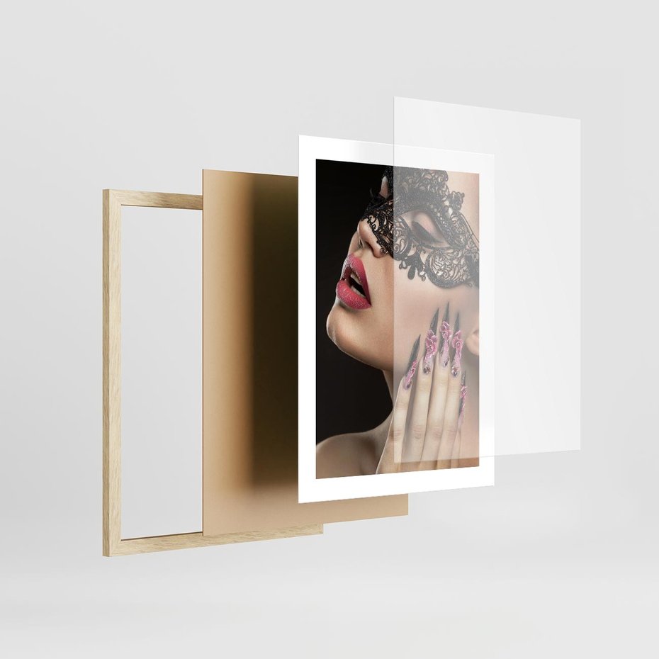 Plakat w ramie 30x40 - Piękno na tipsach - beauty, manicure - rama drewno