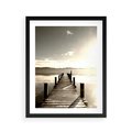 Plakat w ramie 40x50 - Mglisty poranek na pomostcie - pomost, mgła - rama czarna