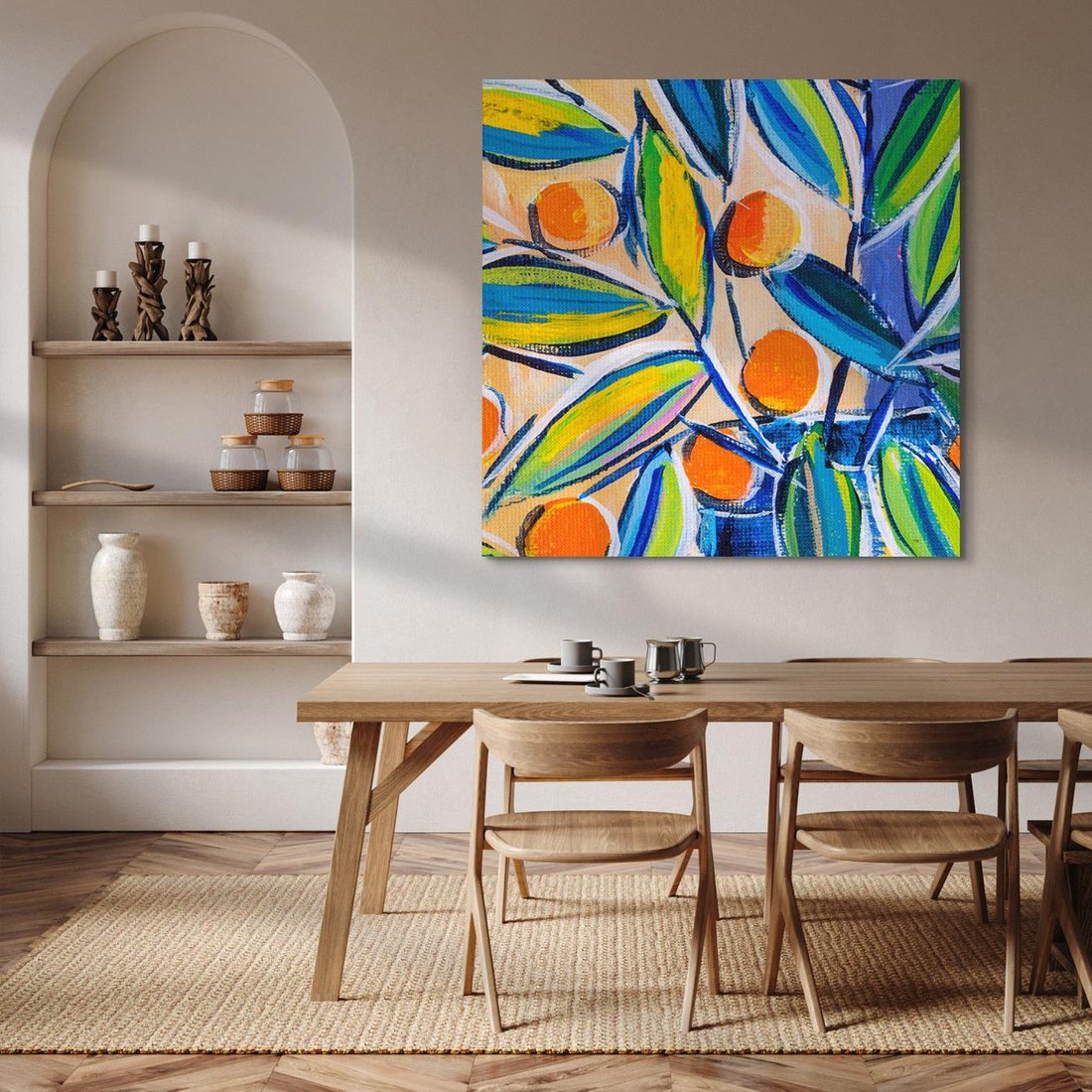 Obraz na płótnie 50x50 - Cytrusowa Abstrakcja - abstrakcja, owoce cytrusowe