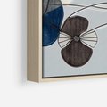 Obraz w ramie 50x50 - Plamy w Niebieskim - sztuka abstrakcyjna, linie - rama drewno