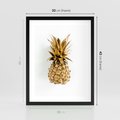 Plakat w ramie 30x40 - Ekskluzywny Akcent - złoty, ananas - rama czarna