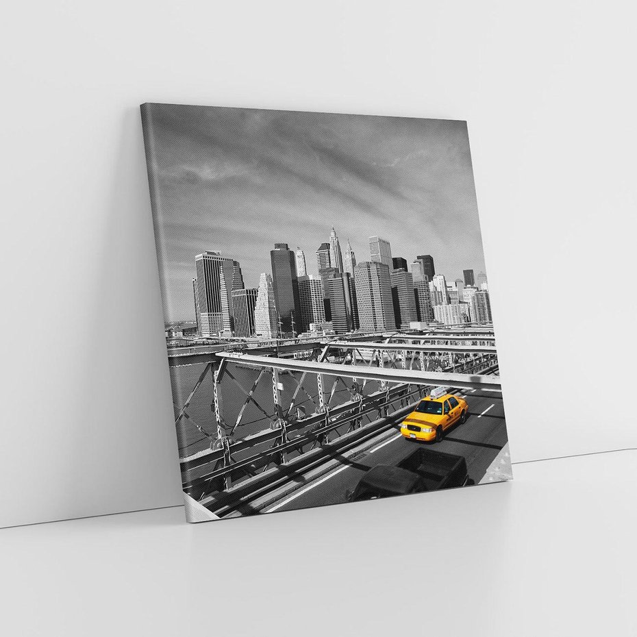 Obraz na płótnie 60x60 - Podróż taksówką przez Nowy Jork - TAXI, miasto