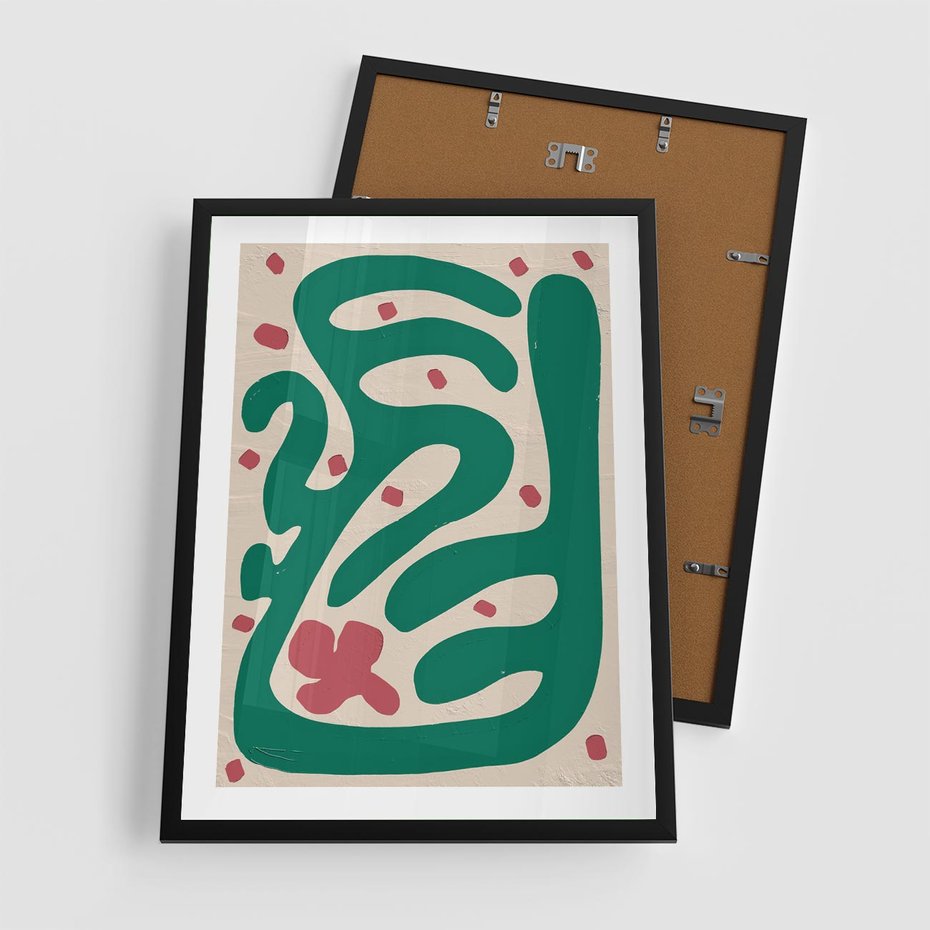 Plakat w ramie 50x70 - Boho Widoki - abstrakcyjny obraz, plakat - rama czarna