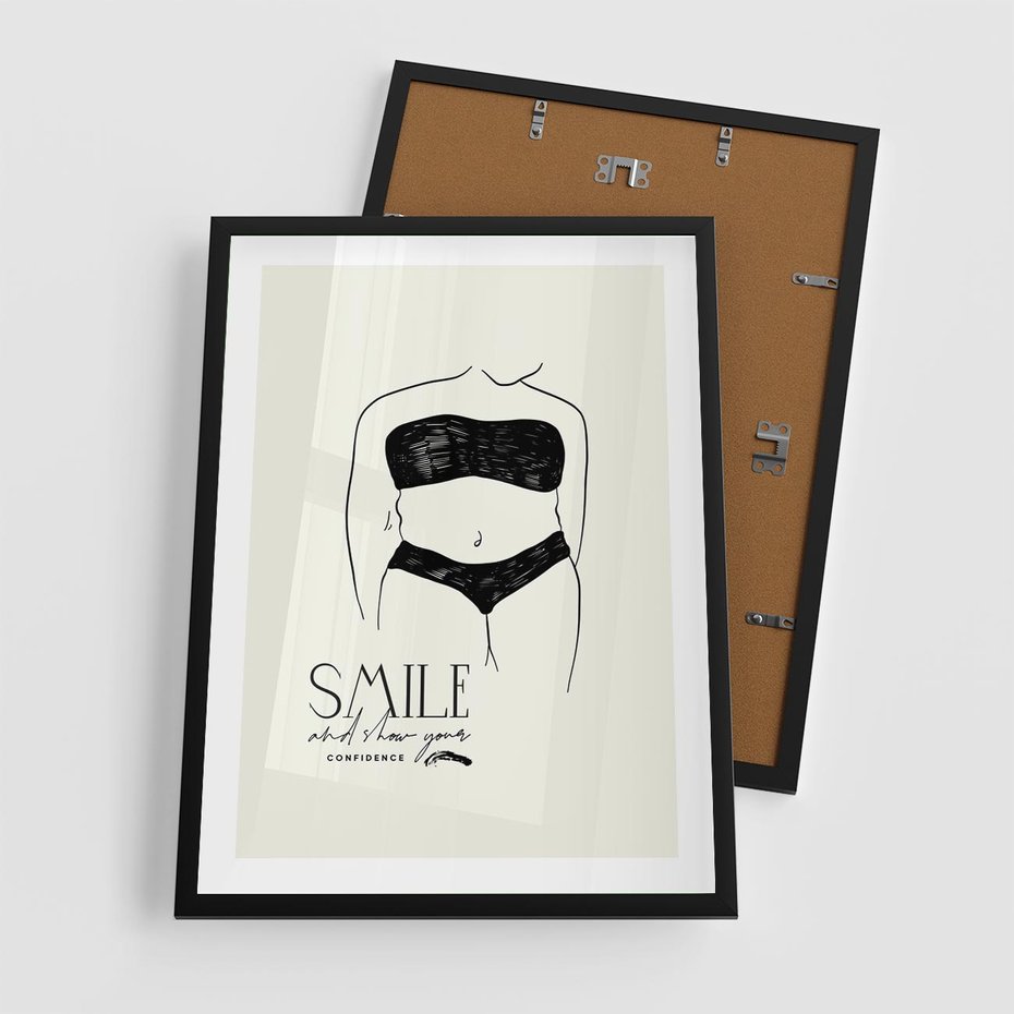 Plakat w ramie 50x70 - Opowieść Splątanych Energii - siła kobiecości, rysunek - rama czarna