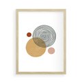 Plakat w ramie 50x70 - Wewnętrzne Formy - koła okręgi, abstrakcyjna nowoczesna sztuka - rama drewno