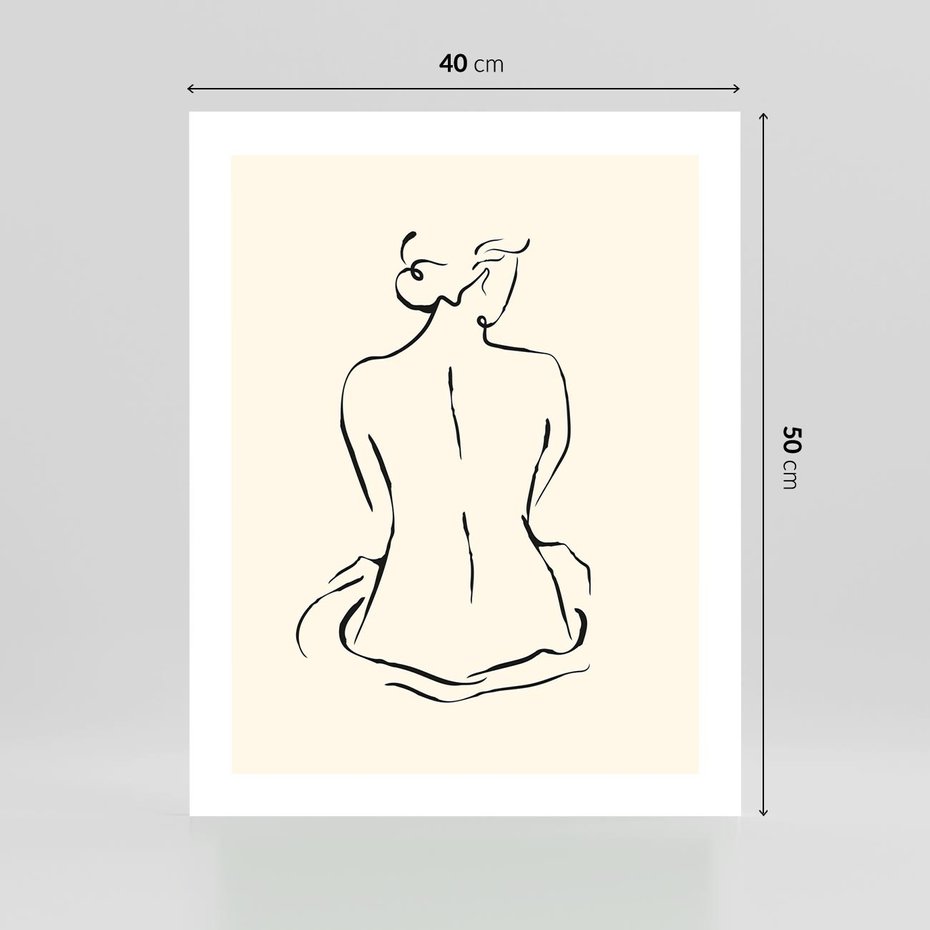 Plakat bez ramy 40x50 - Migotliwa Symfonia - kobieta akt, minimalizm
