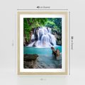 Plakat w ramie 40x50 - Abstrakcyjna nowoczesność - wodospad, woda - rama drewno
