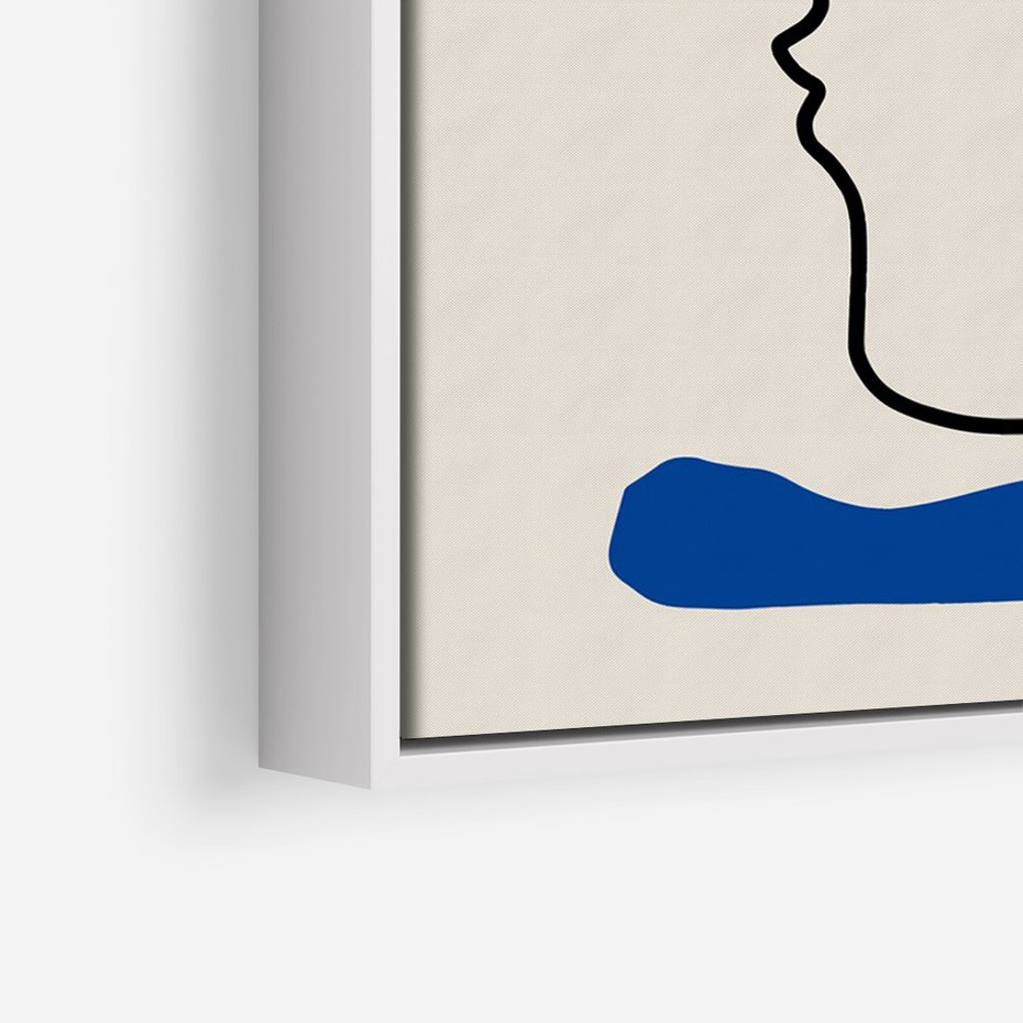 Obraz w ramie 50x70 - Impresje Kształtów - abstrakcyjny obraz, przypomina twarz - rama biała