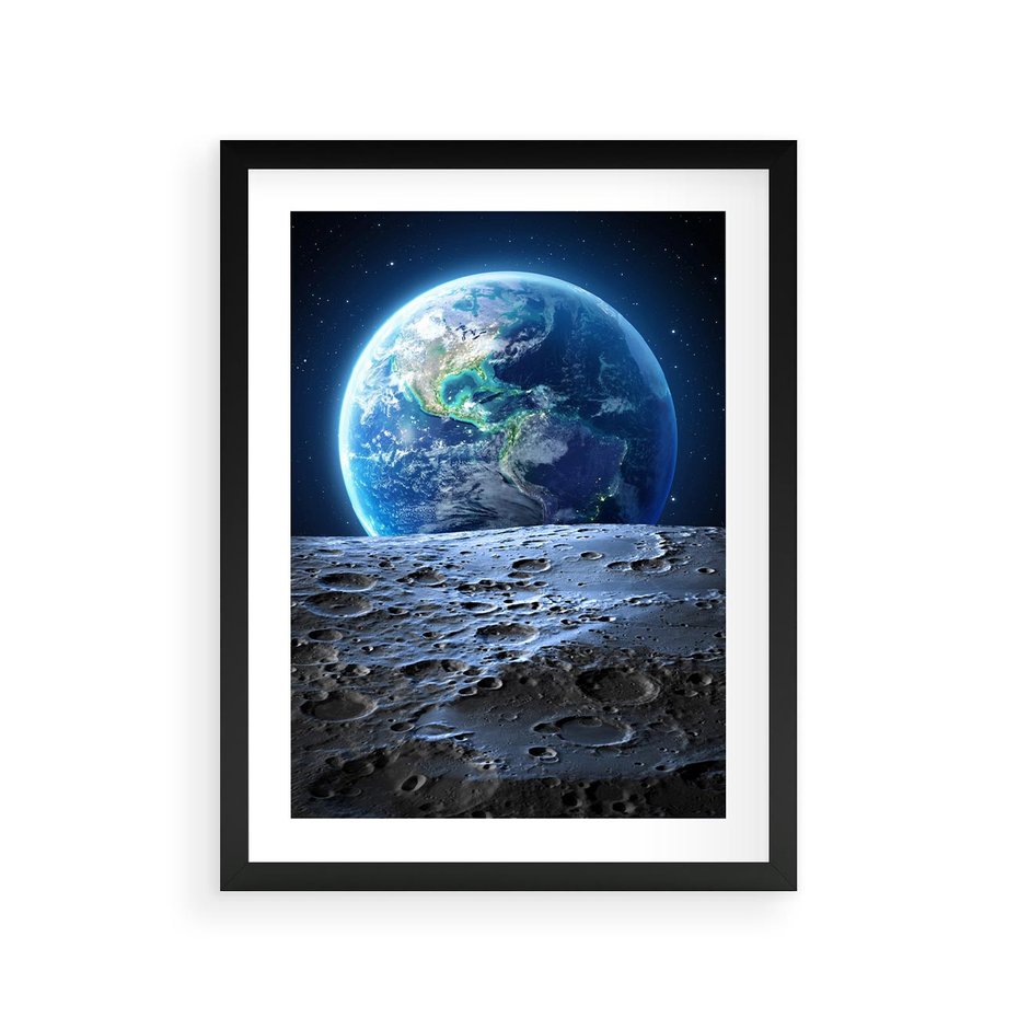 Plakat w ramie 30x40 - Mistrzowskie spojrzenie na Ziemię - ziemia, kosmos - rama czarna