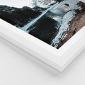 Plakat w ramie 50x70 - Zamarznięta Rzeka - zima w górach, zamarznięta rzeka - rama biała