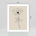 Plakat bez ramy 40x50 - Przenikający Dialog - szkic kwiatu, mnimalistyczny szkic
