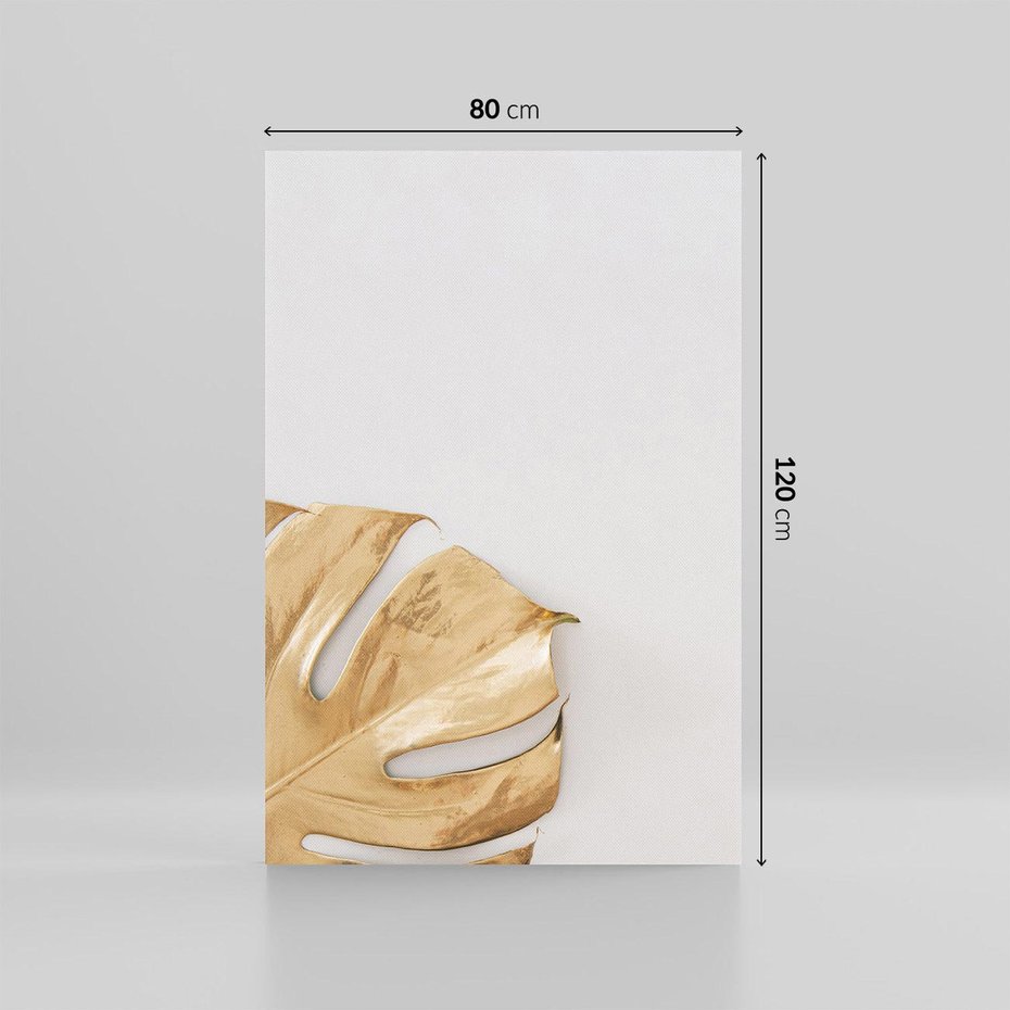 Obraz na płótnie 80x120 - Natury Szlachetność - złote, liście