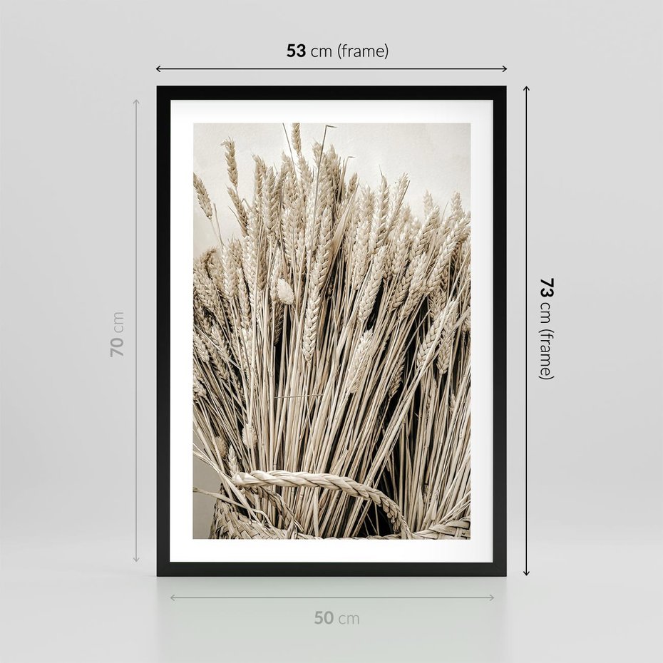Plakat w ramie 50x70 - Letni Plon - zboże, kłosy zboża - rama czarna