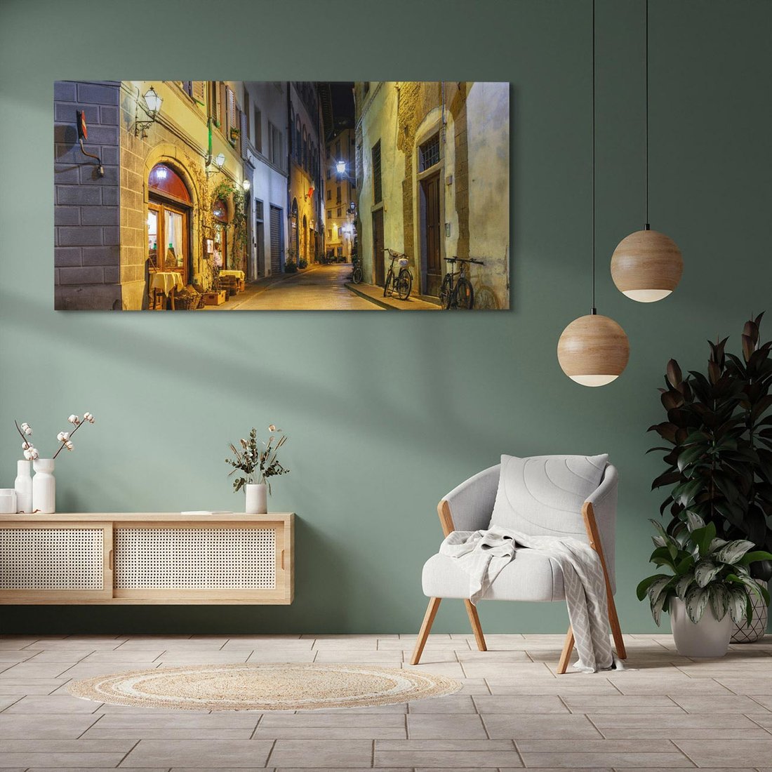 Obraz na płótnie 120x60 - Toskańska uliczka: włoski urok - Włochy, Toskania