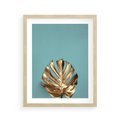 Plakat w ramie 40x50 - Piękno Natury - złote, liście - rama drewno