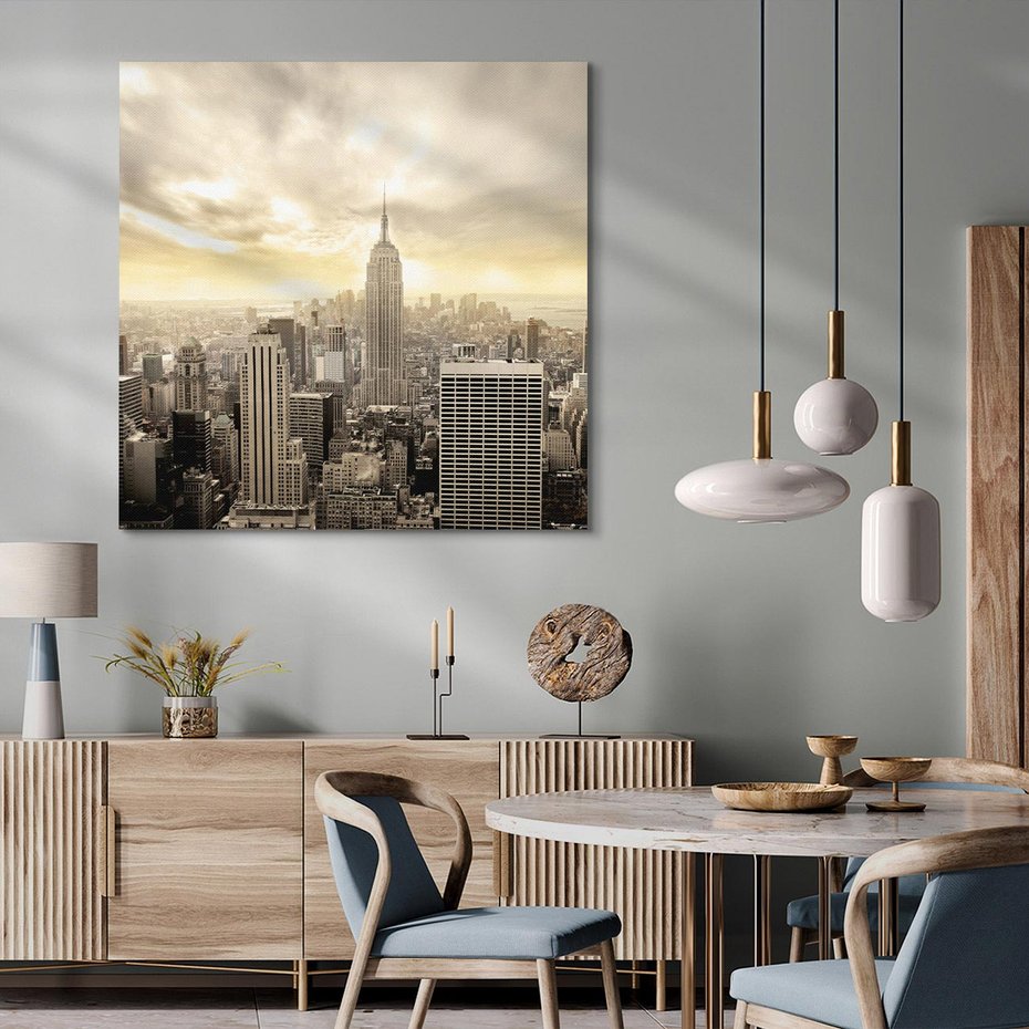 Obraz na płótnie 70x70 - Magia Manhattanu: miasto, które nigdy nie śpi - Manhattan, NY