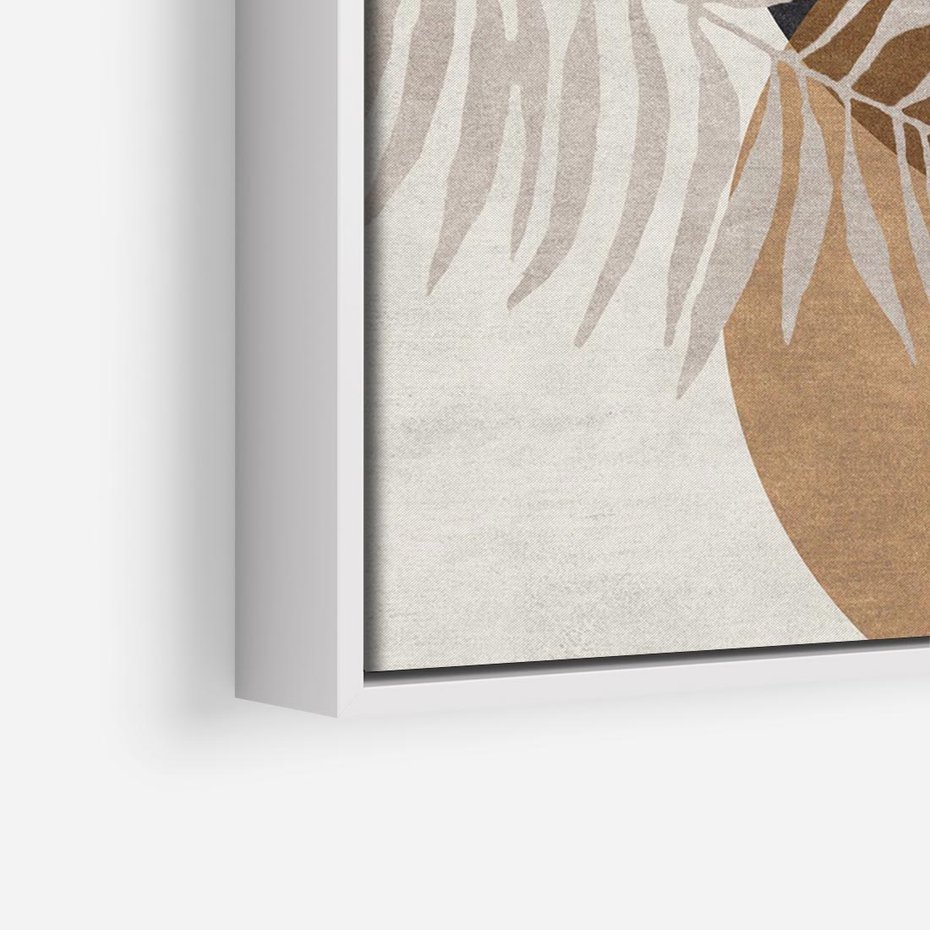 Obraz w ramie 100x70 - Kompozycje ukrytych myśli - symetria, dwa koła po środku - rama biała