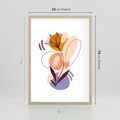 Plakat w ramie 50x70 - Kwiatowa Impresja - abstrakcyjna sztuka, plamy - rama drewno