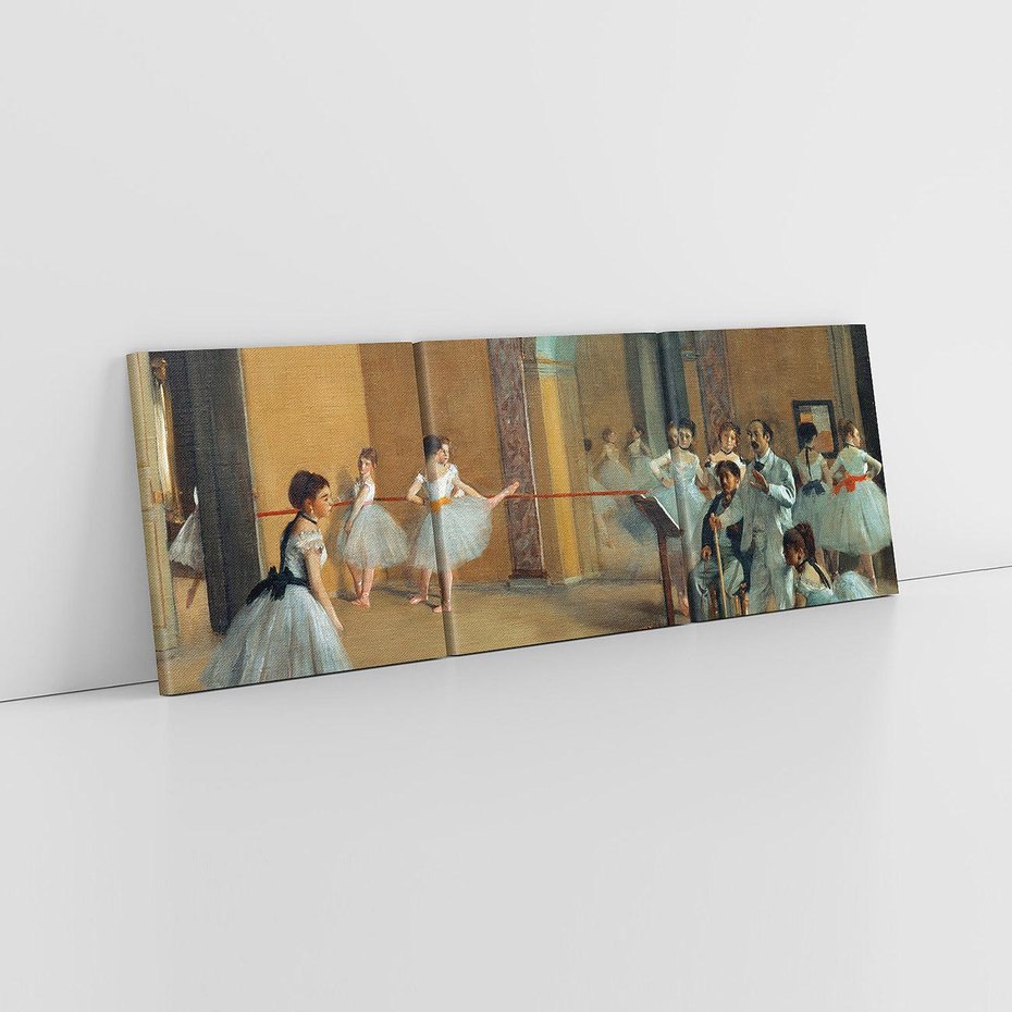 Obraz na płótnie 90x30 - The Dance Foyer at the Opera on the rue Le Peletier (1872), Edgar Degas - Reprodukcja - reprodukcja, obraz na płótnie