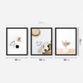 Zestaw obrazy w ramie 50x70 galeria - Kawa, kwiaty, boho, kapelusz - rama czarna