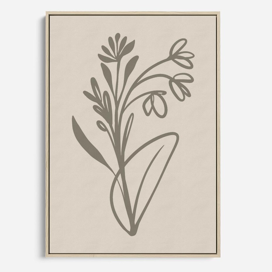 Obraz w ramie 80x120 - Kwiatowe Spektrum - nowoczesny plakat, subtelna sztuka - rama drewno