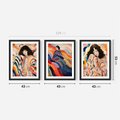 Zestaw obrazy w ramie 40x50 galeria - kobieta, boho, obraz, olejny, akwarela - rama czarna