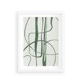 Plakat w ramie 30x40 - Zielony Spokój - zielona abstrakcja, spokojny plakat - rama biała