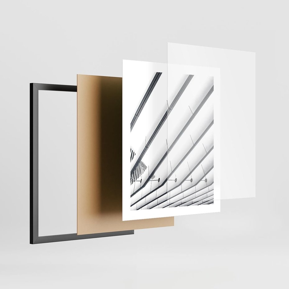 Plakat w ramie 40x50 - Czarno-Biała Fotografia Architektury - nowoczesna architektura, bialo czarny - rama czarna