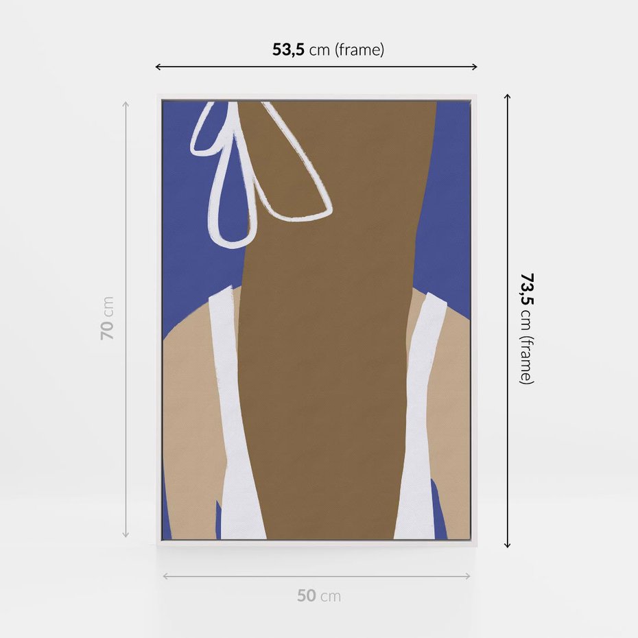 Obraz w ramie 50x70 - Kobieca Inspiracja - plakat retro, kobieta z kokardą - rama biała