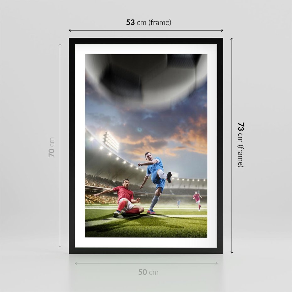 Plakat w ramie 50x70 - Ekscytacja Sportowego Świata - gol, mecz - rama czarna