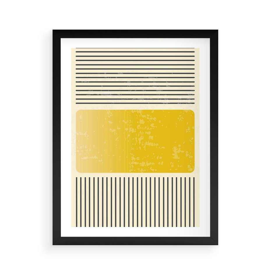 Plakat w ramie 50x70 - Geometryczna Harmonia - geometria, nowoczesny plakat - rama czarna