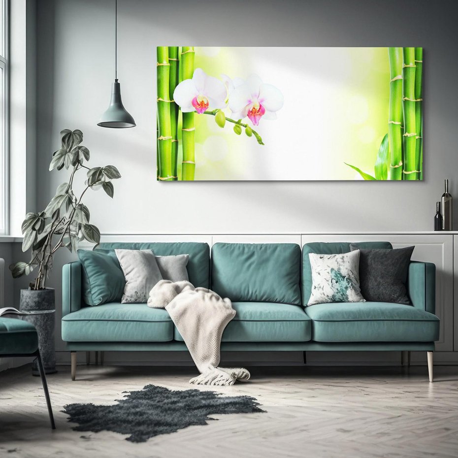 Obraz na płótnie 120x60 - Orchidea, Bambus i Relaks w SPA - orchidea, kwiat