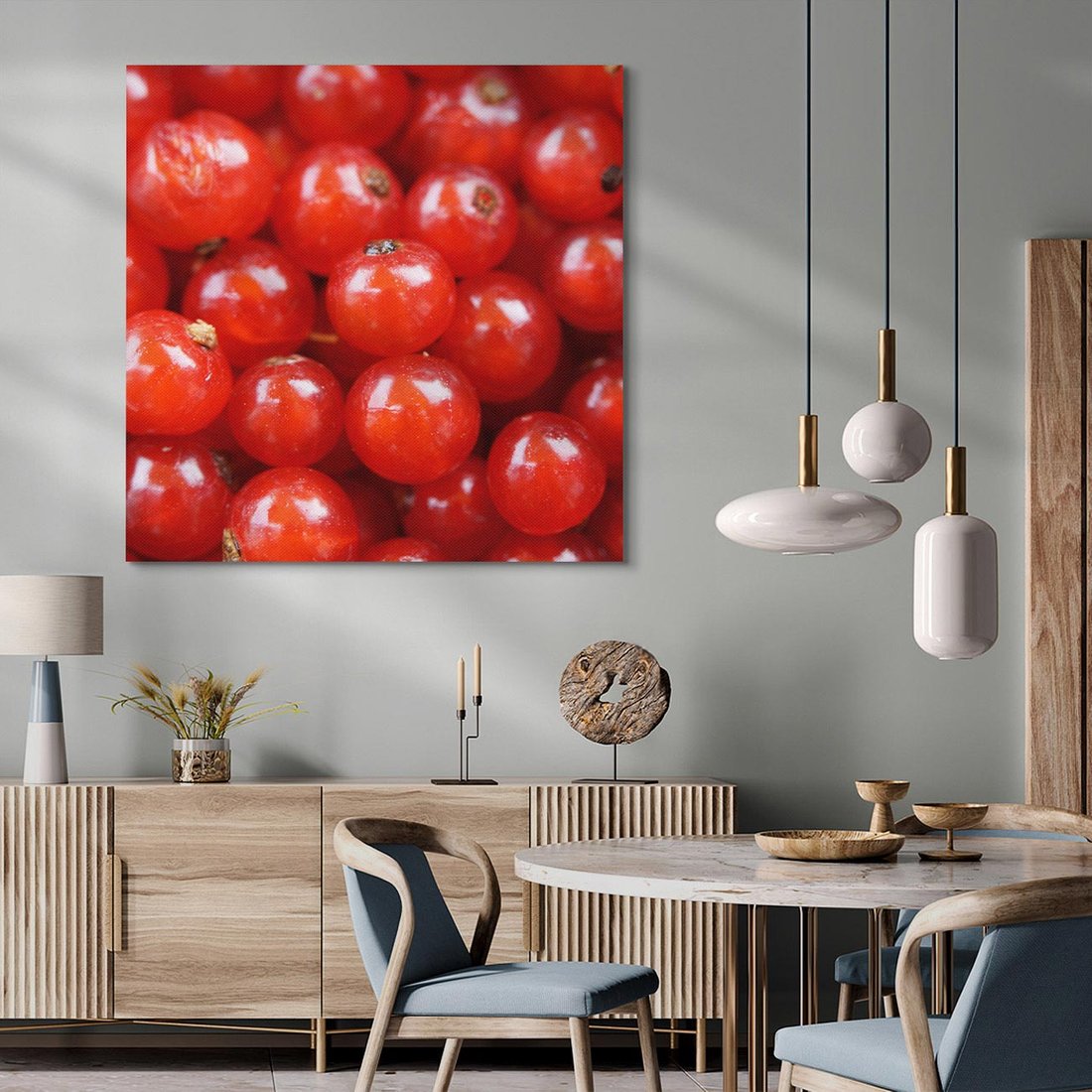 Obraz na płótnie 50x50 - Pożeczka - Czerwony Skarb - pożeczka, owoc