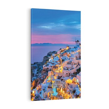 Obraz na płótnie 80x120 - Wyblakłe wspomnienia gwiazd - Santorini, wieczór